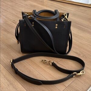 Coach Black Crossbody Bag with Gold Accents